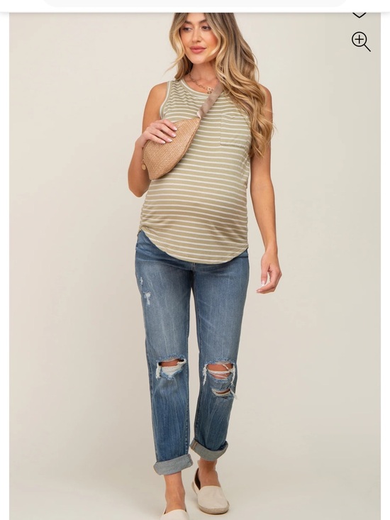 Pink blush maternity size 32 jeans with fabric waistband - Picture 2 of 13